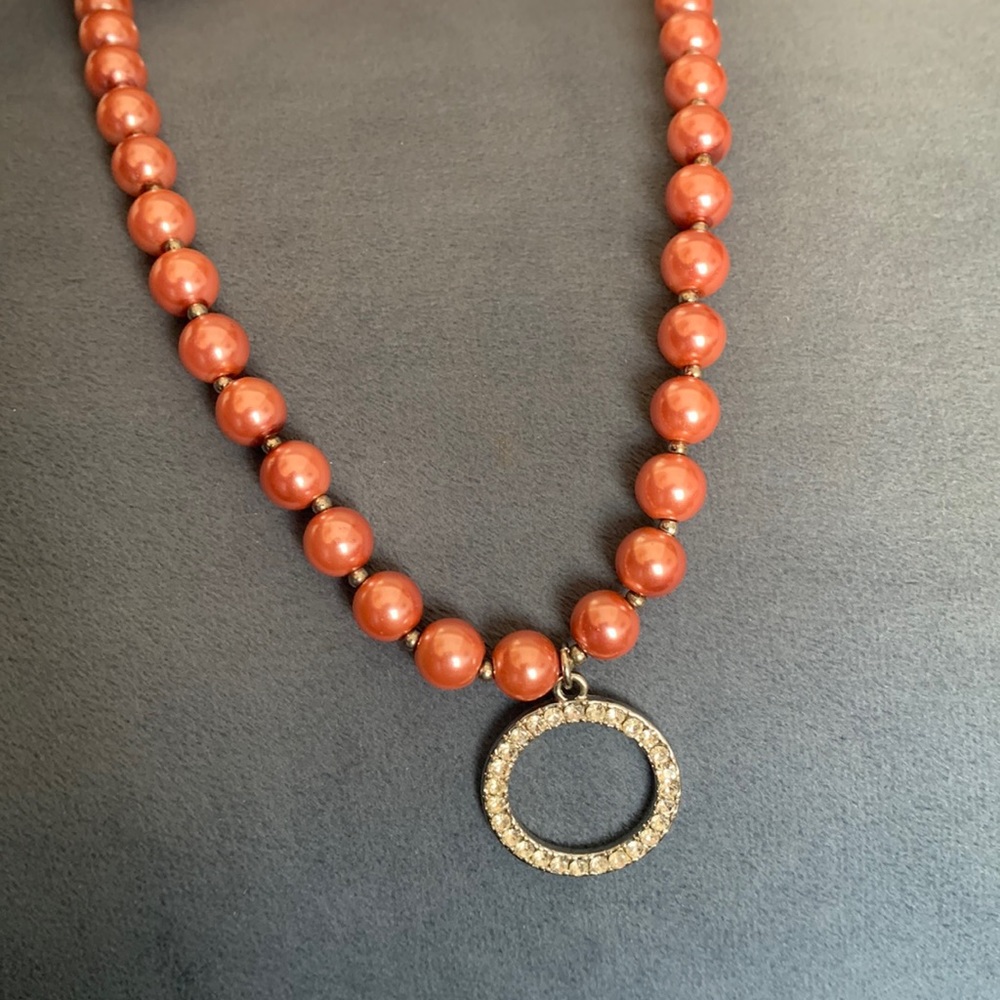 Beautiful Rosegold beads with silver accents and pendant - Picture 3 of 5